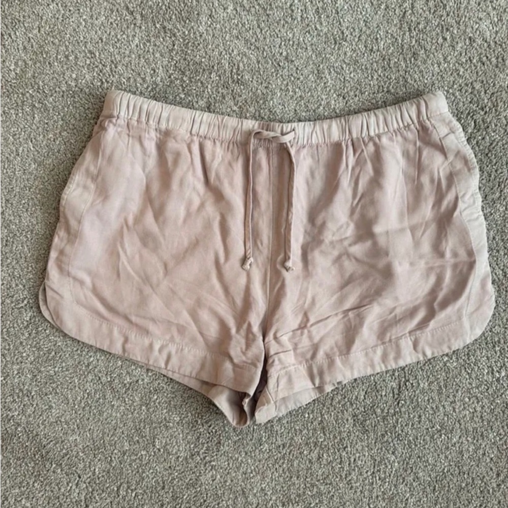 Light Blush Pink Soft Drawstring Lounge Flowy Shorts